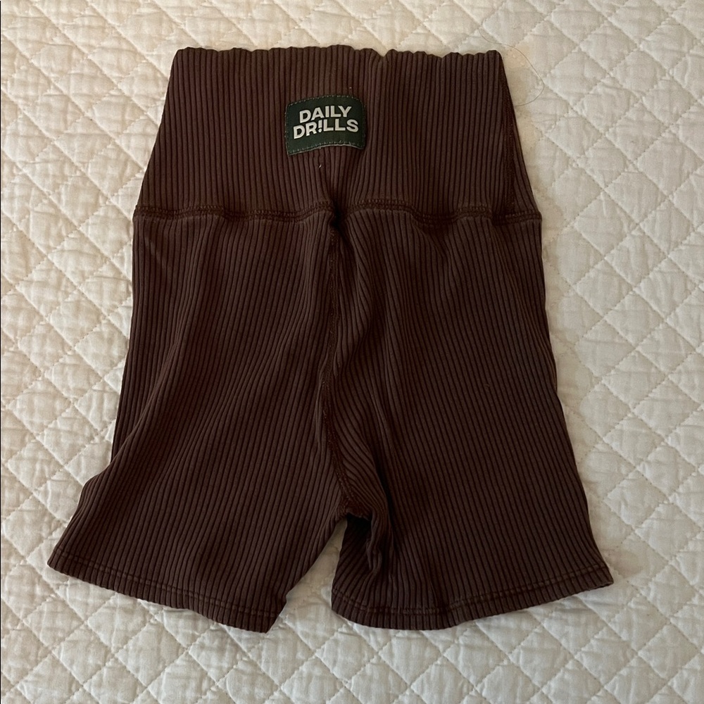 Daily Drills Chocolate Ribbed Kids Shorts